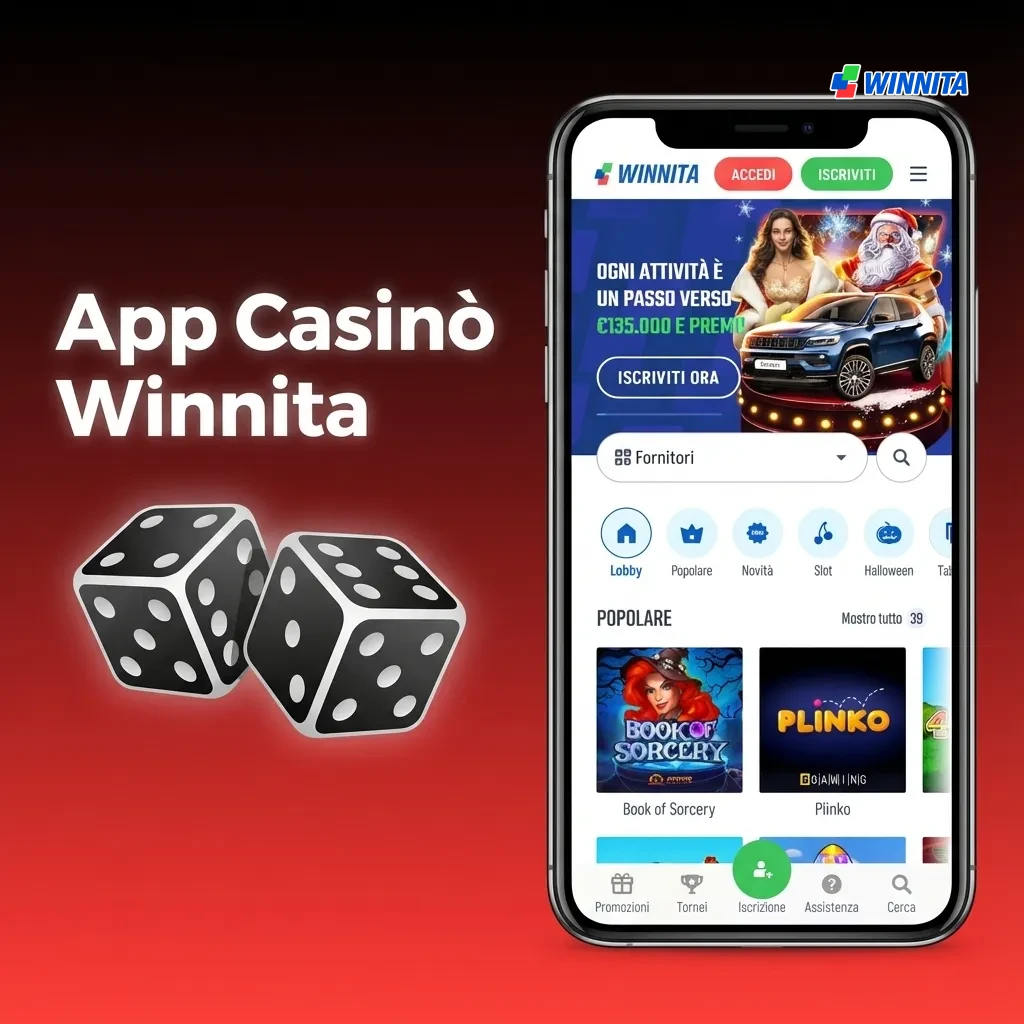 App Winnita con migliaia di slot, giochi da tavolo e casinò live con dealer reali da provider top come NetEnt ed Evolution